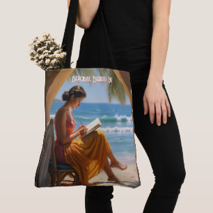 Custom Text Beachside Beauty Toag Tasche