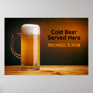 Custom Text Beer Glass / Pub Poster