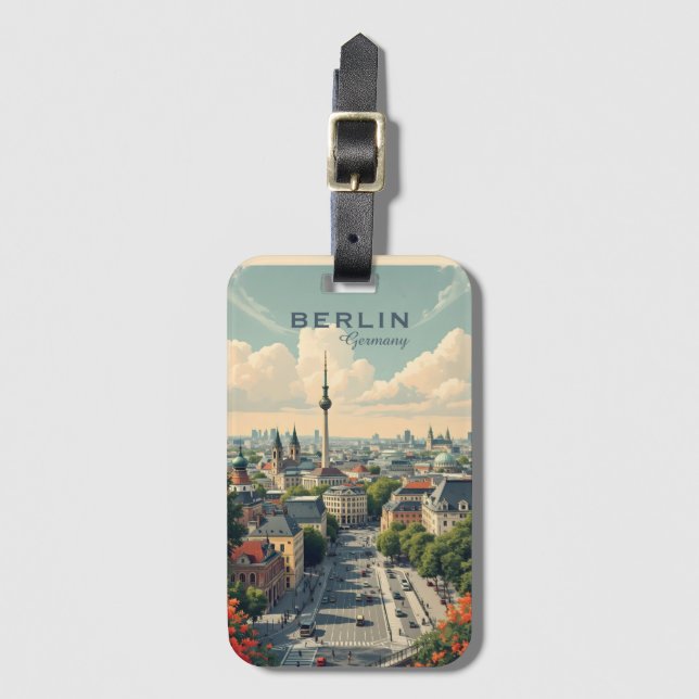 Custom Text Berlin, Deutschland Gepäckanhänger (Vorderseite Vertikal)