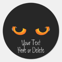 Custom Text Black Kitty Cat Golden Eyes Halloween