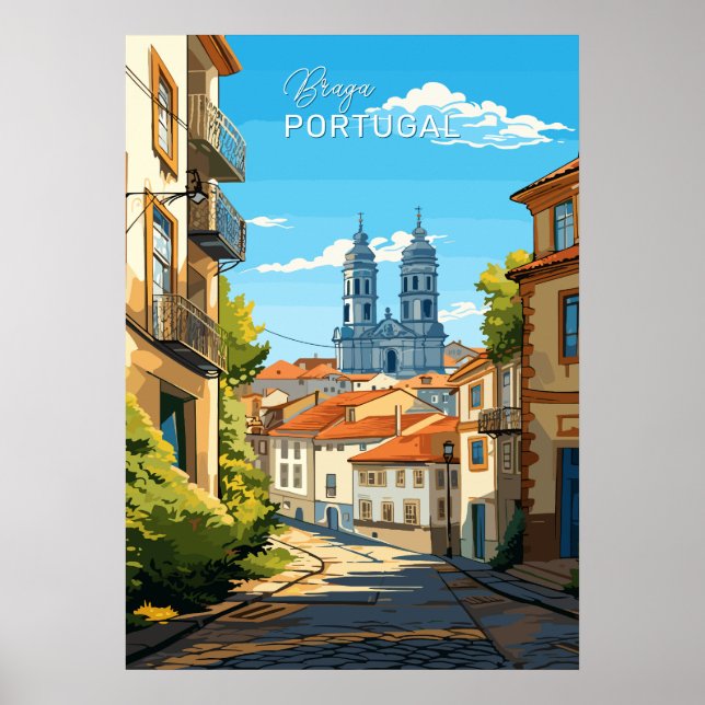 Custom Text Braga Portugal Poster (Vorne)