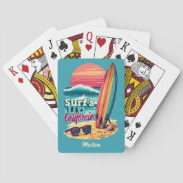 Custom Text California Surfing Spielkarten