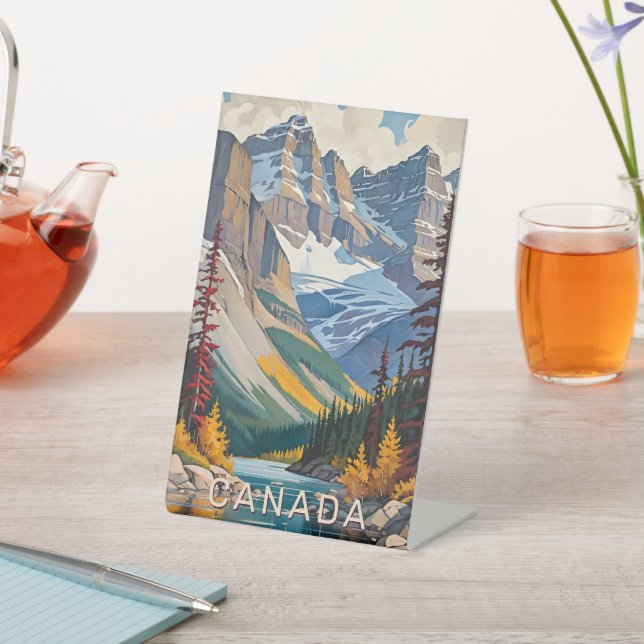 Custom Text Canada Travel Poster Sockelschild (In SItu)