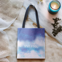 Custom Text Celestial Blue Neula Tote Bag