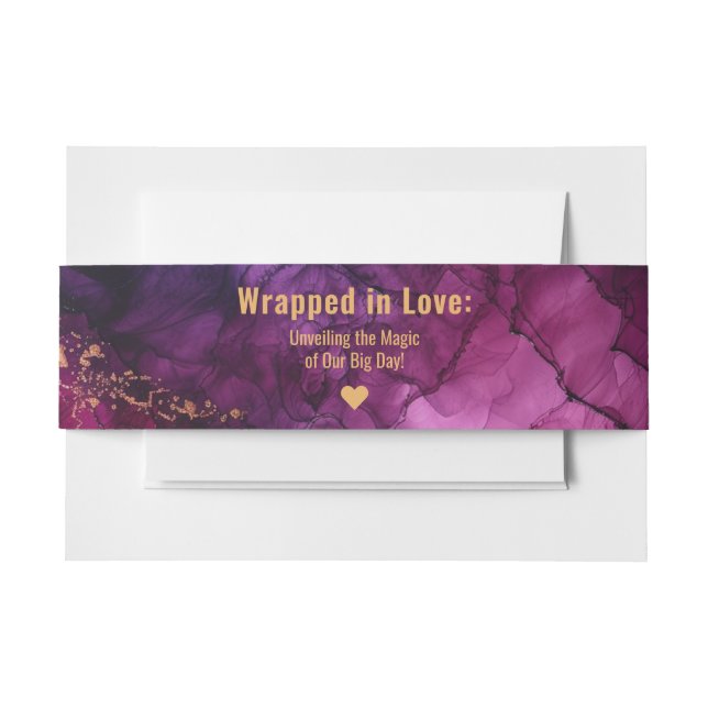 Custom text Celestial Elegance The Marble Symphony Einladungsbanderole (Vorderseite Beispiel)