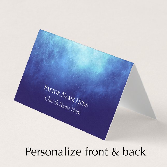 Custom Text Christian Church Pastor Personalized  Visitenkarten (Add custom text to front & back of this unique cool nebula business card.
)