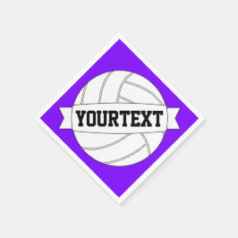 Custom Text & Color Volleyball Cocktail Napkins Serviette