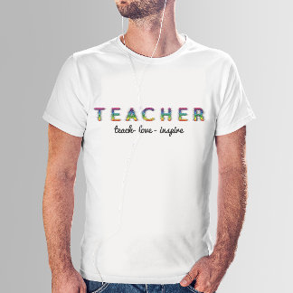 Custom Text Colorful Teacher Shirt