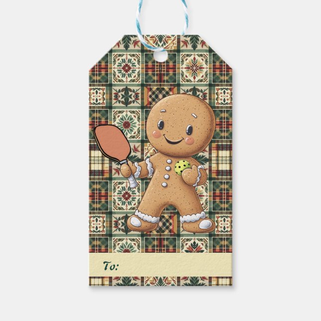Custom text Crumbly Christmas Kundgebung Gingerbre Geschenkanhänger (Vorderseite)