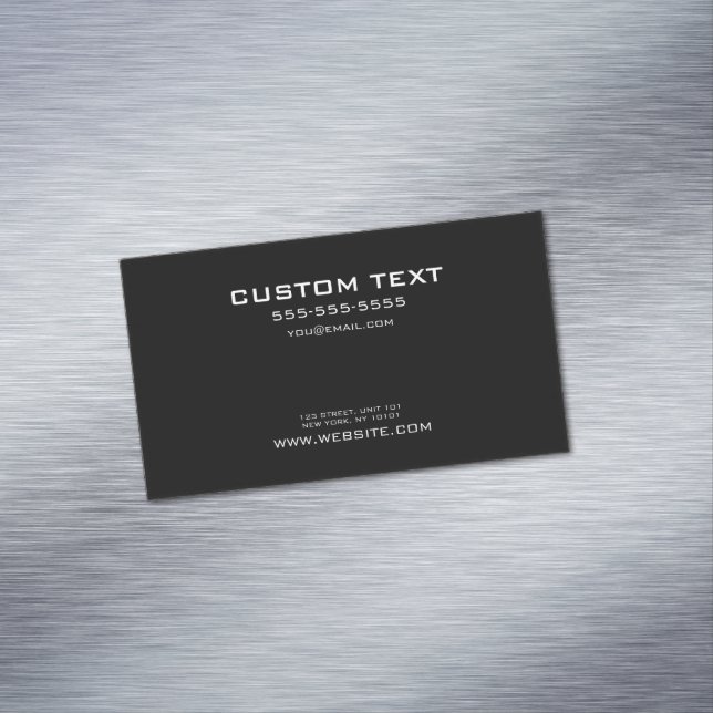 CUSTOM TEXT - Erstellen Sie Ihr eigenes Minimalist Magnetische Visitenkarte (Beispiel)