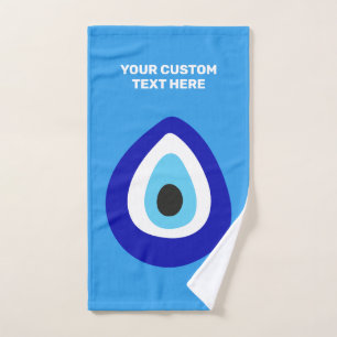 Custom Text Evil Eye Nazar Amulet Handtuch