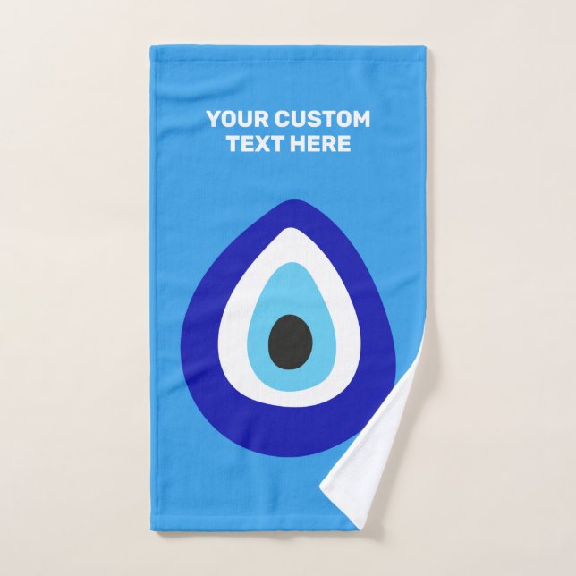 Custom Text Evil Eye Nazar Amulet Handtuch (Handtuch)