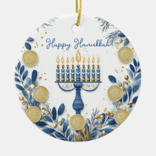 Custom text Festival of Lights Harmony Keramik Ornament