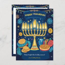 Custom text Festival of Lights Menorah Feiertagskarte