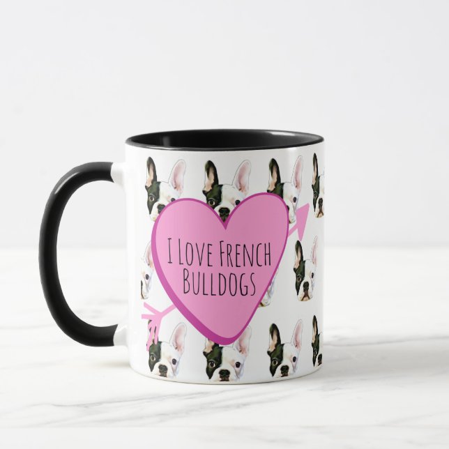 Custom Text French Bulldog Coffee Mug (Gauche)