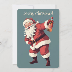 Custom Text Funny Betrunken Santa Einladung