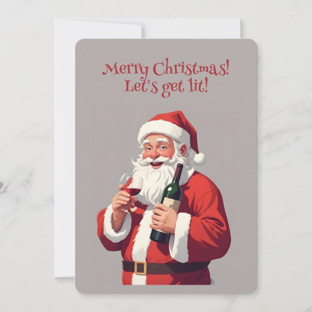 Custom Text Funny Betrunken Santa Einladung (Vorderseite)