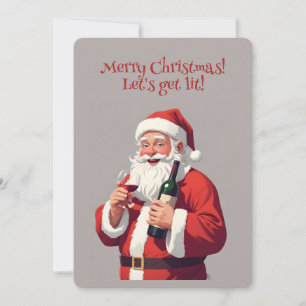 Custom Text Funny Betrunken Santa Einladung