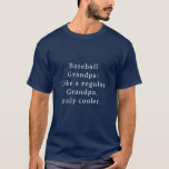 Custom Text Funny Grandpa Baseball T-Shirt<br><div class="desc">Funny Grandpa Basetballspieler Shirt! Speziell für die coolststen Grandpas da draußen, die Lieben spielen das Basketballspiel. Dieser lustige und einzigartige T - Shirt ist das ideale Geschenk für Ihren Lieblings-Opa. Mit einer benutzerdefinierten Textoption können Sie sie personalisieren, um sie noch attraktiver zu machen. Opa wird sein Shirt Liebe und kann...</div>