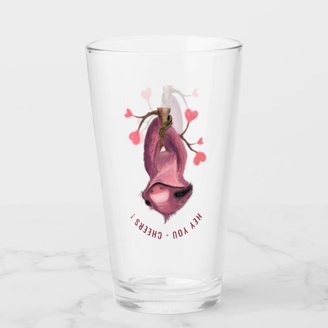 Custom Text - Funny Romantic Sloth - Chefs Glas (Vorderseite)