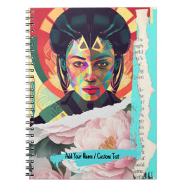 CUSTOM TEXT - Geometrische SchönheitsCollage - Ai  Notizblock