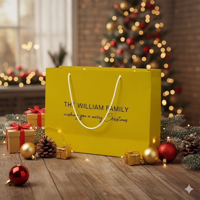 Custom Text Gold Large Gift Bag for Christmas Gift Große Geschenktüte (Custom Text Gold Large Gift Bag for Christmas Gift)