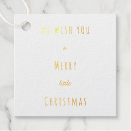 Custom Text Gold Red Frohe kleine Weihnachten Geschenkanhänger