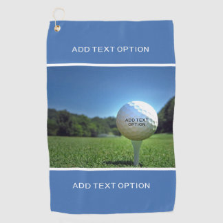 Custom Text Golf Drive Blue Golf Handtuch
