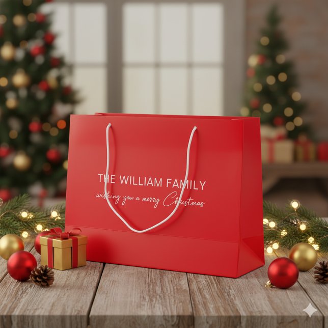 Custom Text Green Large Gift Bag for Christmas Gif Große Geschenktüte (Custom Text Green Large Gift Bag for Christmas Gift)