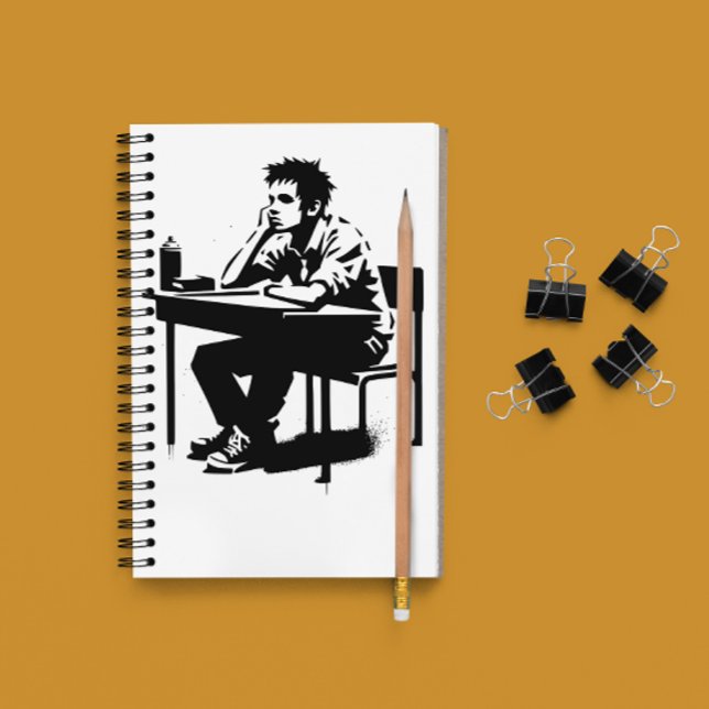 Custom Text Grunge Student Art Notebook Notizblock (Von Creator hochgeladen)
