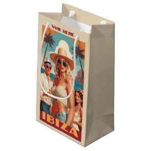 Custom Text Ibiza, Spanien Reiseplakat Kleine Geschenktüte