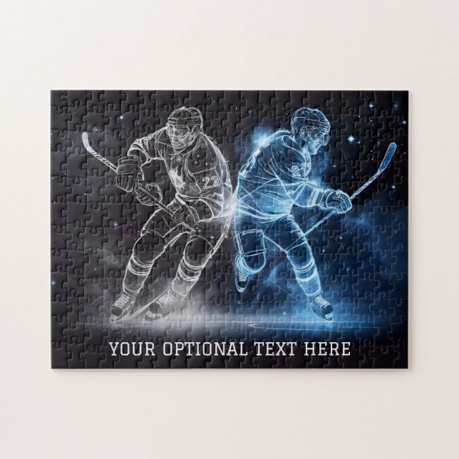 Custom Text Ice Hockey (Horizontal)