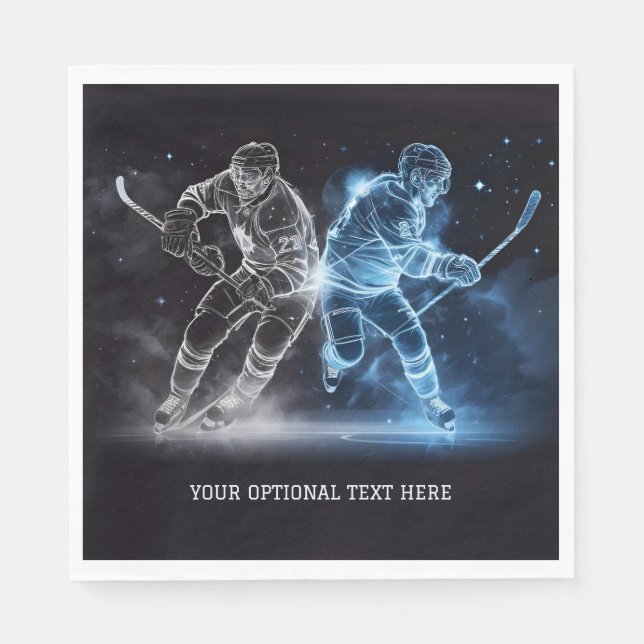 Custom Text Ice Hockey Serviette (Vorderseite)