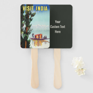 Custom text India Vintage Travel Fan Set Fächer