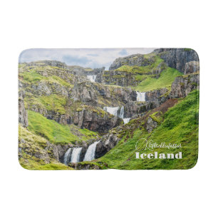 Custom Text Klifbrekkufossar, Island Badematte