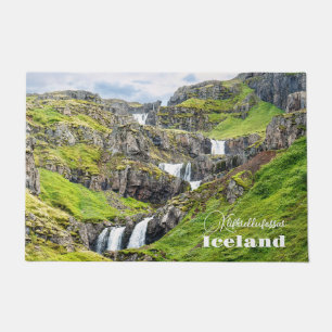 Custom Text Klifbrekkufossar, Island Fußmatte