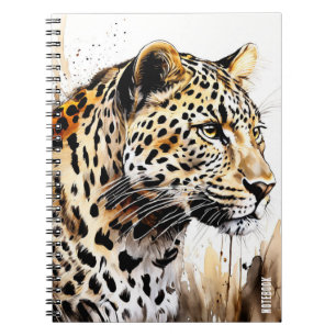 CUSTOM TEXT : Leopard Notebook Journal Notizblock