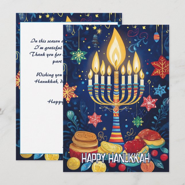 Custom text Luminous Festival Greetings Feiertagskarte (Vorne/Hinten)