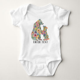Custom Text Mama Bear Girl Baby Strampler