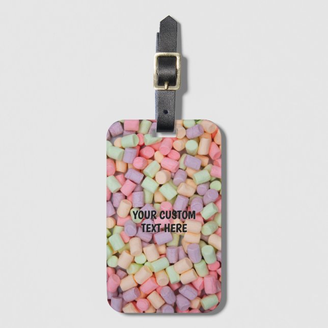 Custom Text Marshmallows Gepäckanhänger (Vorderseite Vertikal)
