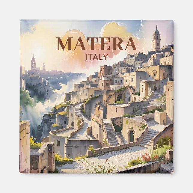 Custom Text Matera Italy Travel Sassi di Matera Magnet (Vorne)
