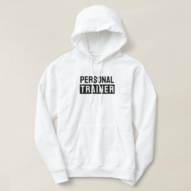 Custom Text Mens Modern Elegant Personal Trainer Hoodie (Design vorne)