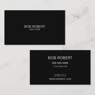 CUSTOM TEXT - Minimalistisches Schwarz Visitenkarte
