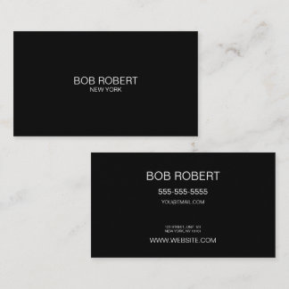 CUSTOM TEXT - Minimalistisches Schwarz Visitenkarte