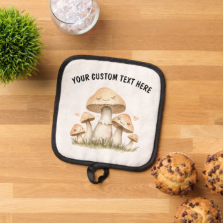 Custom Text Mushrooms With Heart Cute Topflappen