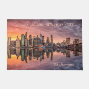 Custom Text New York City Skyline Fußmatte
