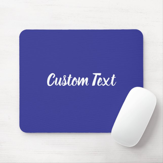 Custom Text on Blue with White Script Mousepad (Mit Mouse)