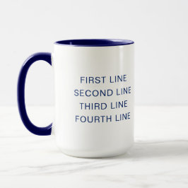 Custom Text Personalized Navy 15 oz Combo Tasse