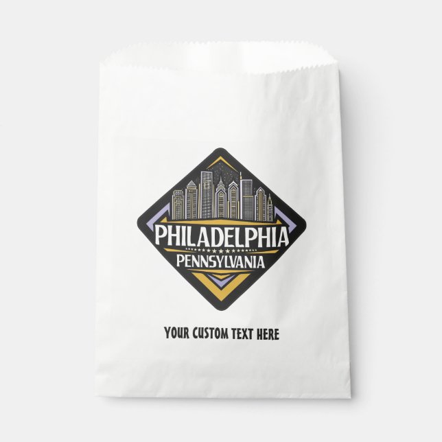 Custom Text Philadelphia Pennsylvania Geschenktütchen (Vorderseite)