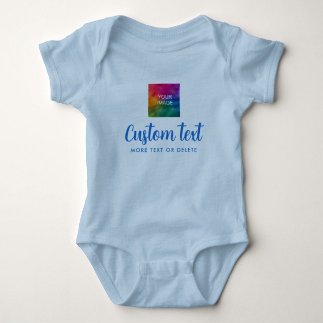 Custom Text Photo Unisex Jersey One-Pieces Boy Baby Strampler (Vorderseite)
